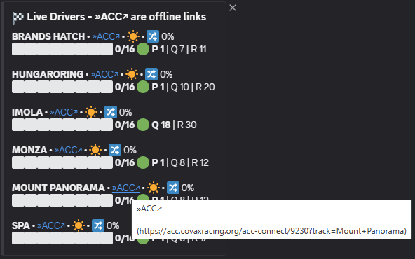 Clicking the ACC link in Discord